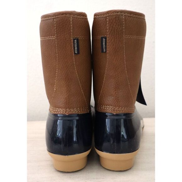 JBU x Jambu B9MAW73 Women 10M Navy/Tan Maplewood WP Vegan Leather Duck Boots - Picture 3 of 13
